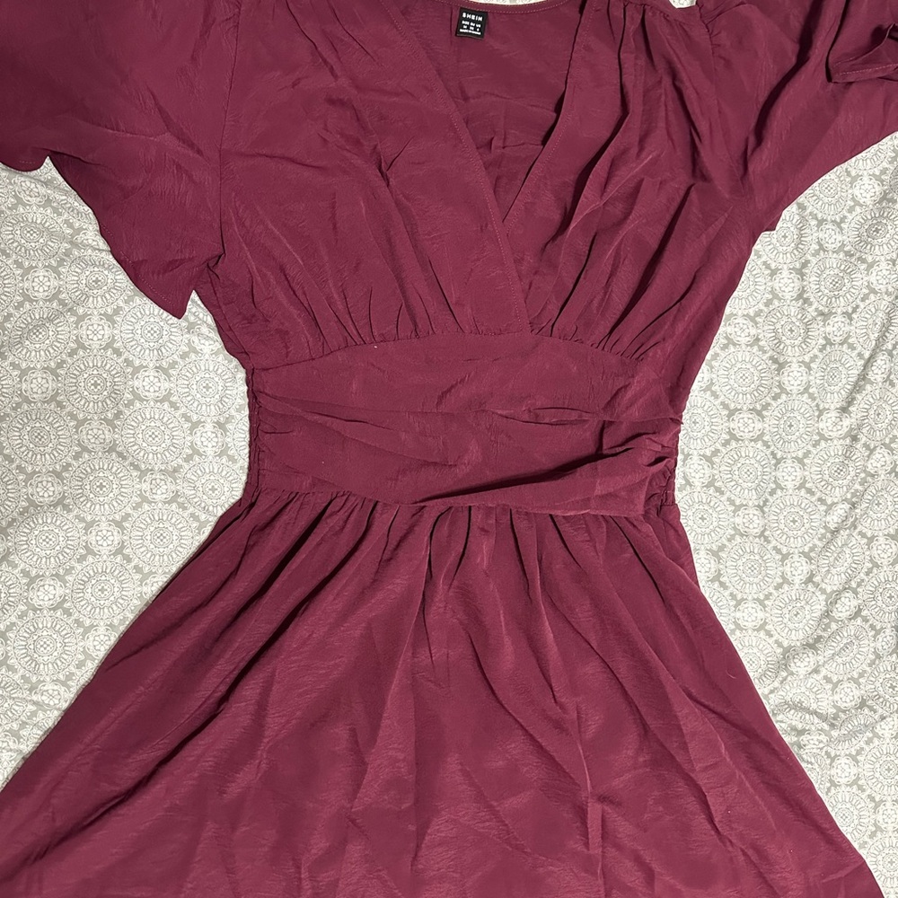 Elegant Burgundy Dress
